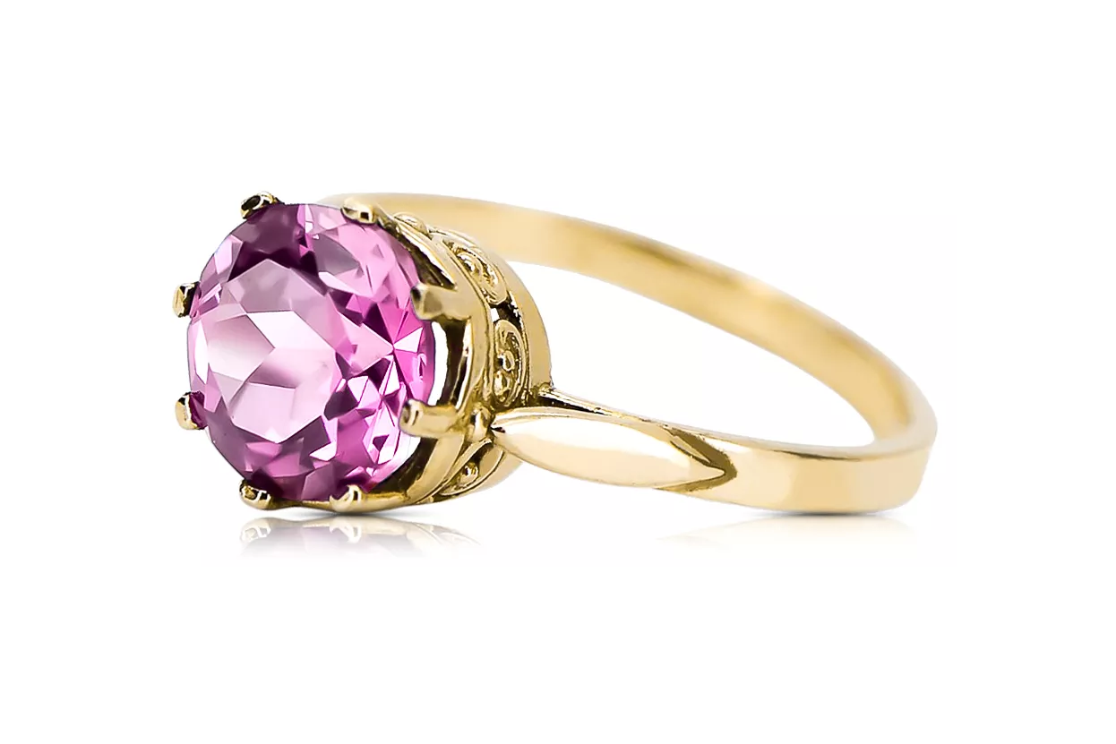  Vintage craft Αμέθυστος Κίτρινος χρυσός 14 καρατίων vrc366y